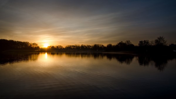 Lake Horizon Sunset Image Wallpaper