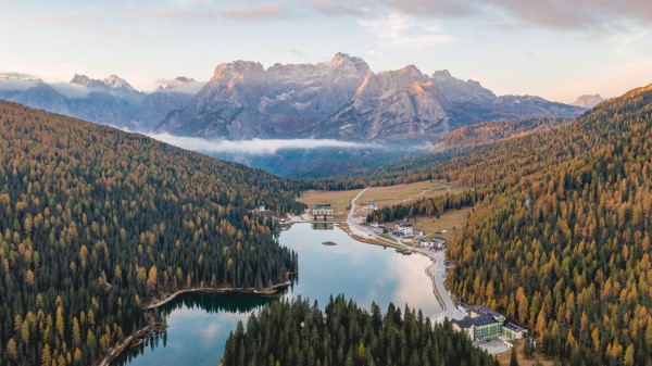 Lake Mountains Forest Picture Wallpaper