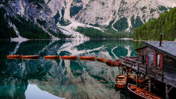 Lake Mountains Pier Image Wallpaper