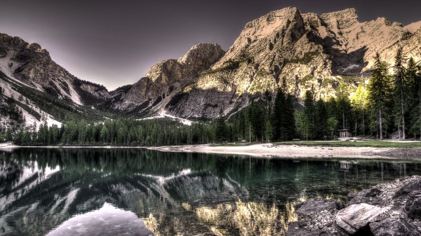 Lake Mountains Reflection Hdr Wallpaper