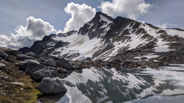 Lake Mountains Rocks Image Wallpaper