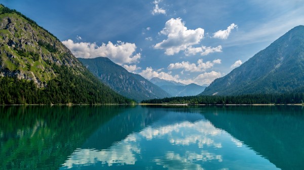 Lake Mountains Slope Wallpaper