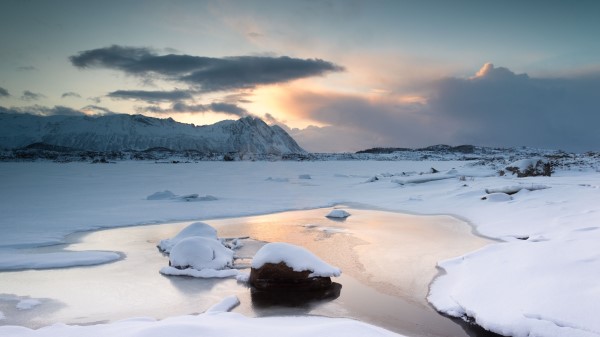 Lake Mountains Snow Image Wallpaper