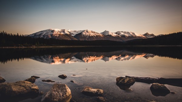 Lake Mountains Stones Image Wallpaper