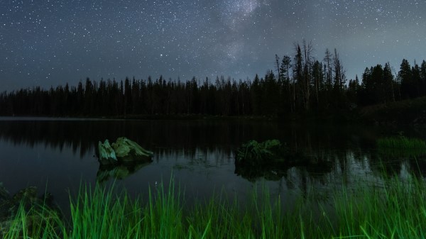 Lake Night Starry Sky Image Wallpaper