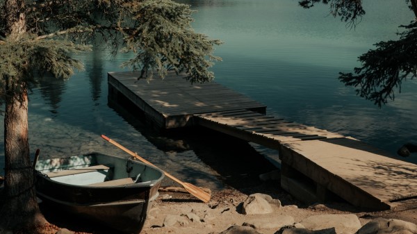 Lake Pier Boat Wallpaper