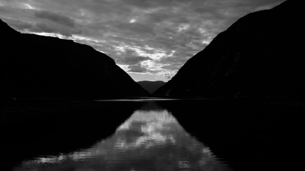Lake Slope Bw Wallpaper