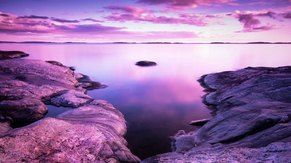 Lake Stones Landscape Wallpaper