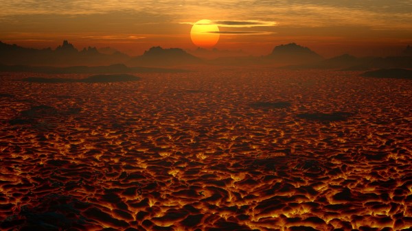 Lava Landscape Sunset Wallpaper