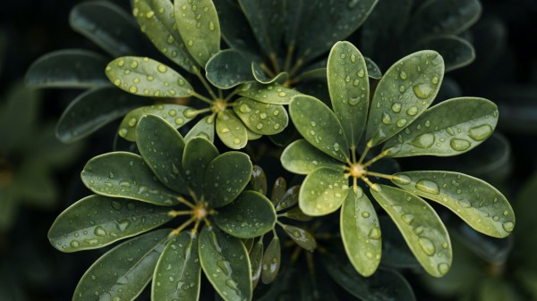 Leaves Drops Plant Wallpaper