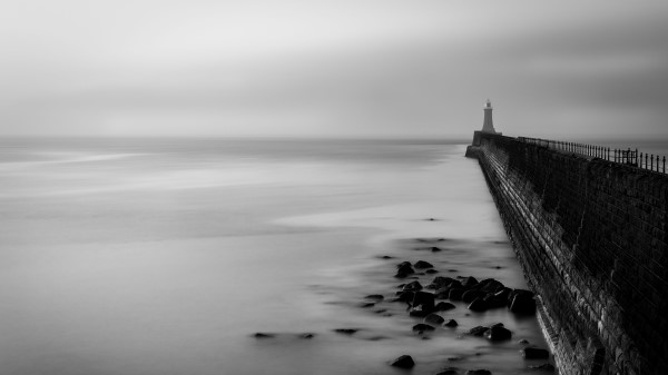 Lighthouse Gloomy Stones Wallpaper