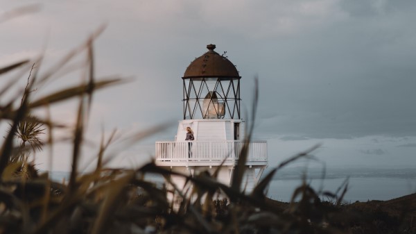 Lighthouse Grasses Building Wallpaper