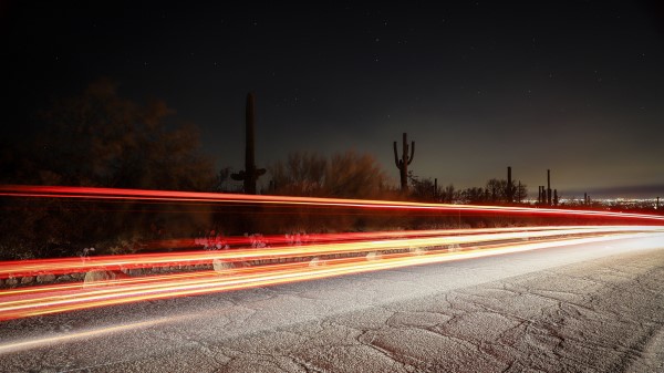 Long Exposure Cactus Starry Sky Wallpaper