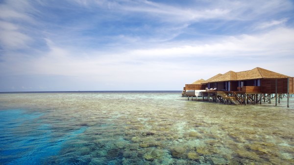 Maldives Tropical Bungalow Wallpaper