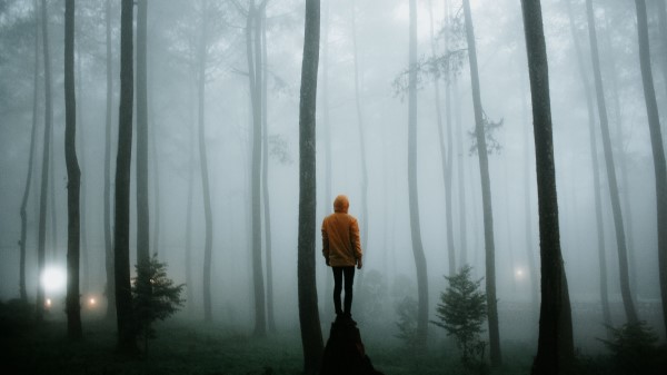 Man Fog Loneliness Wallpaper