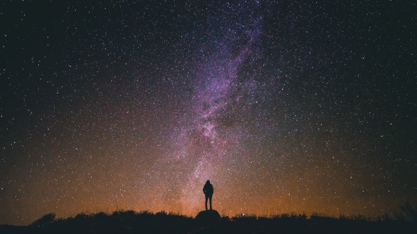 Man Starry Sky Night Wallpaper