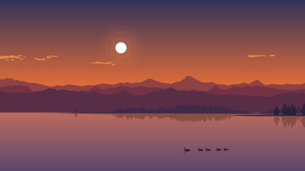Minimal Lake Sunset Img Wallpaper