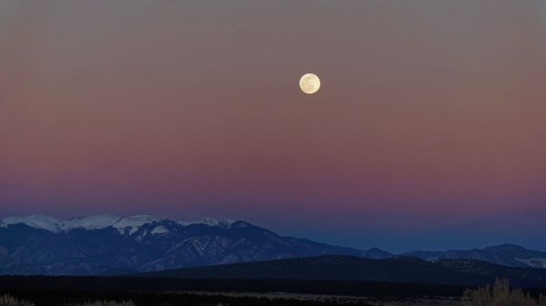 Moon Mountains Snowy Wallpaper