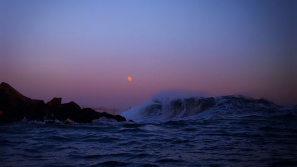 Moon Rocks Sea Wallpaper