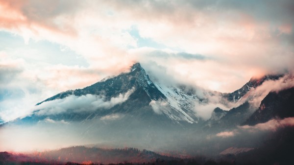 Mountain Fog Peak Image Wallpaper