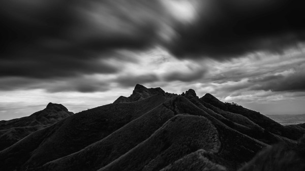 Mountain Hill Black And White Wallpaper