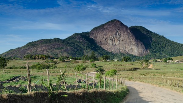 Mountain Hill Pathway Fence Wallpaper