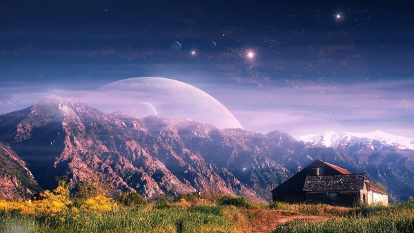 Mountain House Fantasy Wallpaper