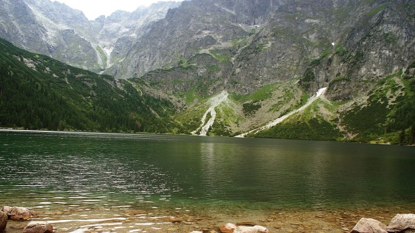 Mountain Lake Rocks Wallpaper