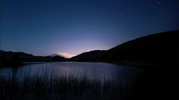 Mountain Lake Starry Sky Image Wallpaper