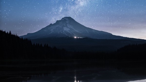Mountain Lake Starry Sky Wallpaper