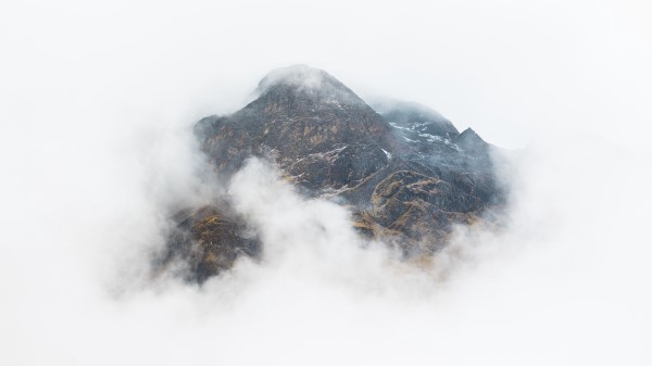 Mountain Peak Clouds Wall Wallpaper