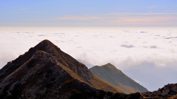Mountain Top Sky Clouds Carrega Ligure Italy Wallpaper