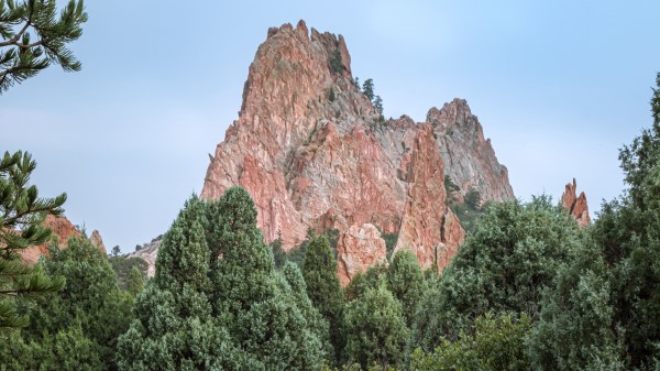 Mountain Trees Stone Wallpaper