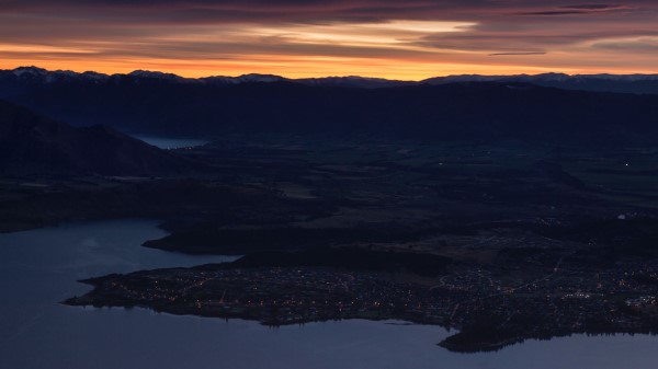 Mountains Aerial View Sunset Wallpaper