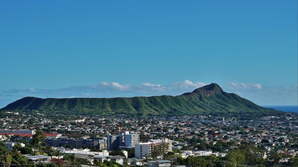 Mountains Buildings City Wallpaper