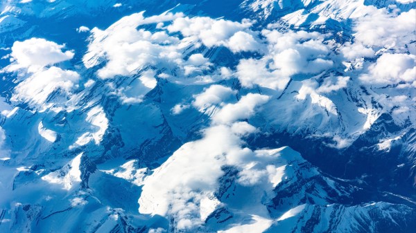 Mountains Clouds Aerial View Photo Wallpaper