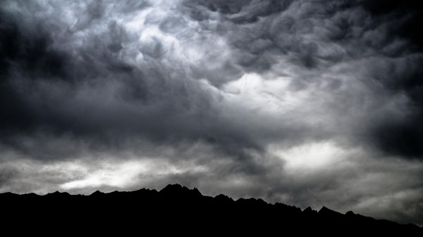Mountains Clouds Dark Wallpaper