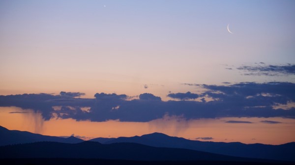 Mountains Clouds Moon Wallpaper