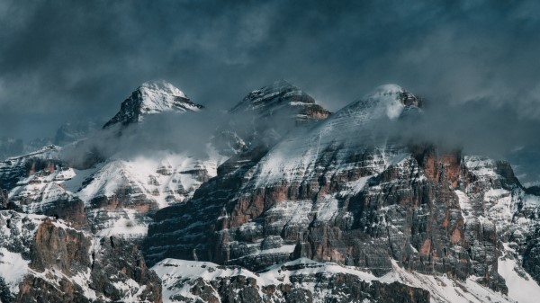 Mountains Clouds Snow Image Wallpaper
