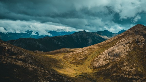 Mountains Clouds Valley Wallpaper