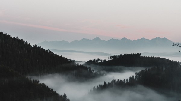 Mountains Fog Aerial View Image Wallpaper