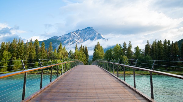 Mountains Fog Bridge Wallpaper