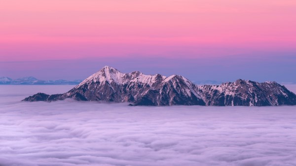 Mountains Fog Clouds Peaks Wallpaper