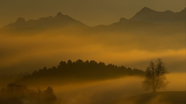 Mountains Fog Hills Wallpaper