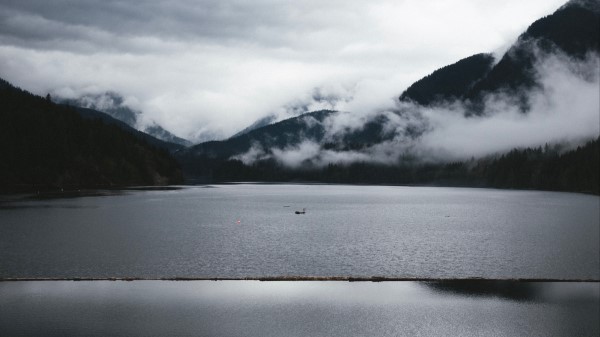 Mountains Fog Lake Picture Wallpaper