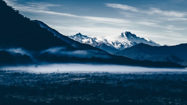 Mountains Fog Sky Image Wallpaper