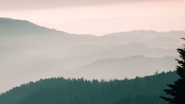 Mountains Fog Sky Pic Wallpaper