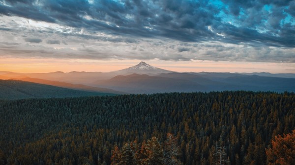 Mountains Forest Clouds Image Wallpaper