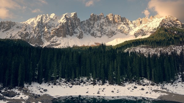 Mountains Forest Lake Wallpaper