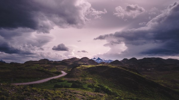 Mountains Grass Clouds Image Wallpaper